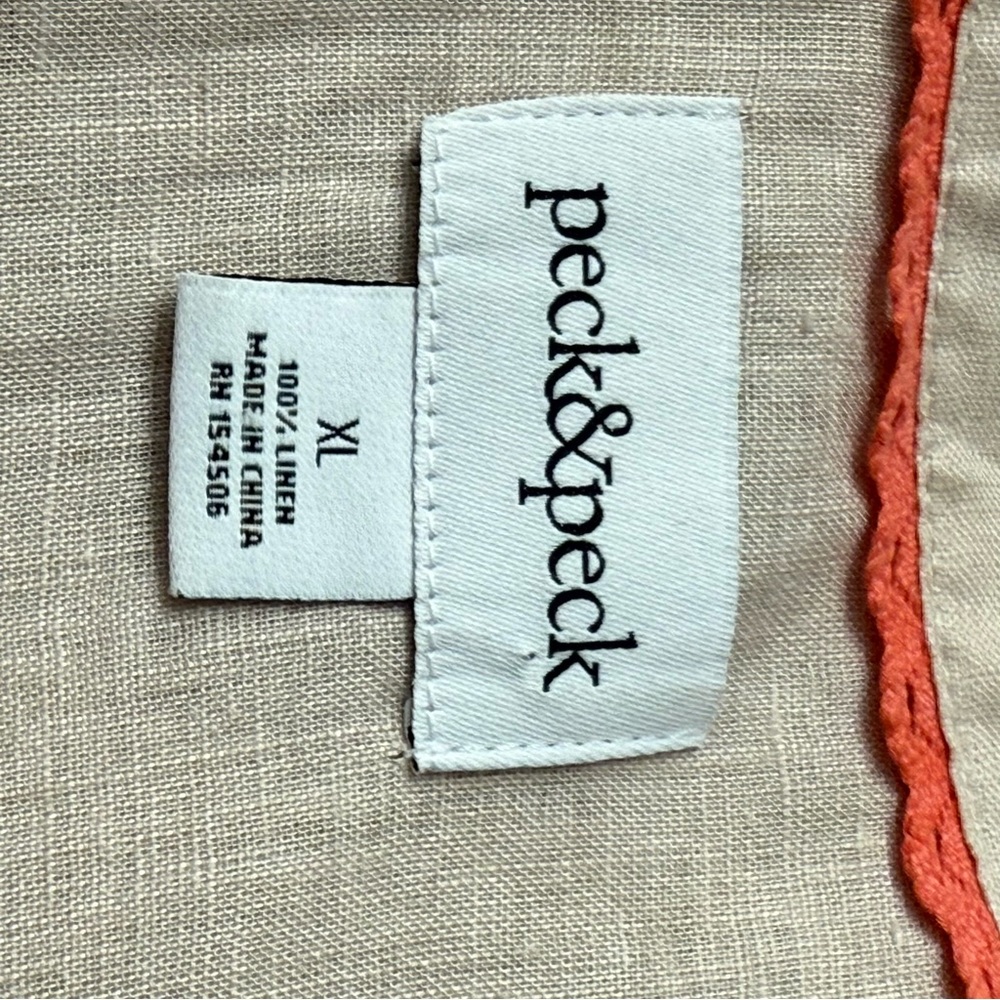 Peck & Peck Women's Linen 3/4 Sleeves, Front Button Blouse, Beige, Size XL - Picture 3 of 8